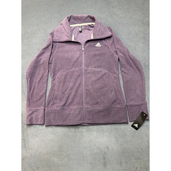 adidas Jackets & Blazers - NWT Adidas Golf Heather Purple Zip Up Women's SM Fleece Jacket Performance Gear